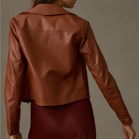 NWT Anthropologie The Saige Faux Leather Moto Jacket - Picture 4 of 7